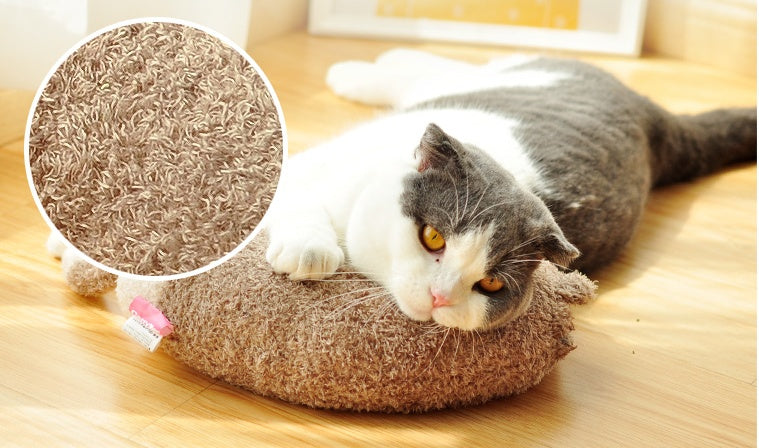 Interactive Pillow-Shaped Cat Play Stick