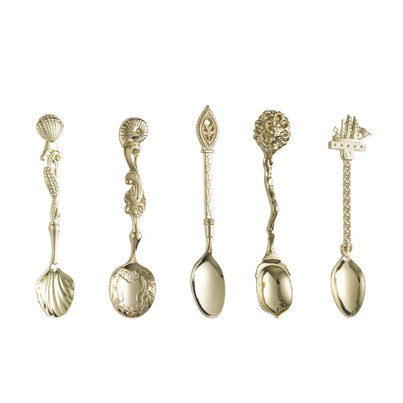 Artisan-Crafted Zinc-Alloy Spoon for Desserts and Coffee – Unique Design