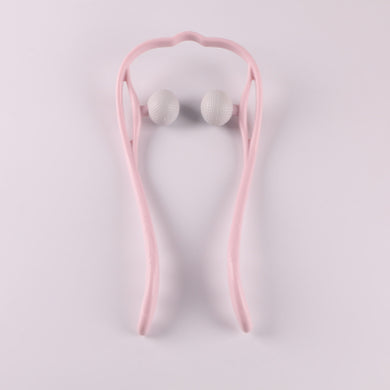 6-Roller Cervical Neck Massager: Ergonomic Swan Design w/ Natural Jade Scraping Tool | Pain Relief for Office Workers