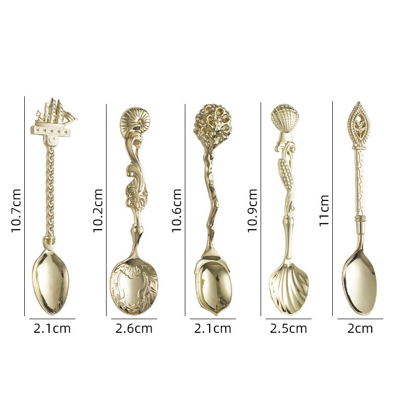 Artisan-Crafted Zinc-Alloy Spoon for Desserts and Coffee – Unique Design
