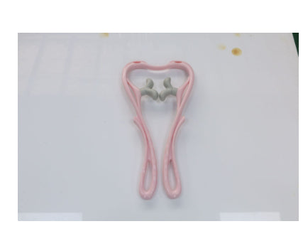 6-Roller Cervical Neck Massager: Ergonomic Swan Design w/ Natural Jade Scraping Tool | Pain Relief for Office Workers